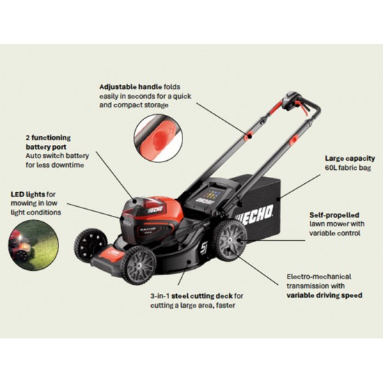 - Акумулаторна косачка ECHO DLM-5100SP